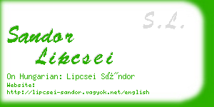 sandor lipcsei business card